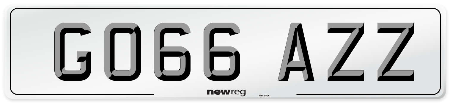 GO66 AZZ Number Plate from New Reg